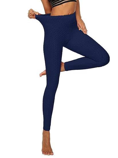 Women's High Waist Yoga Pants Butt Lifting Leggings Workout Seamless Leggings Textured Booty Tights Trousers Yoga Pant (Yoga Pant 66)
