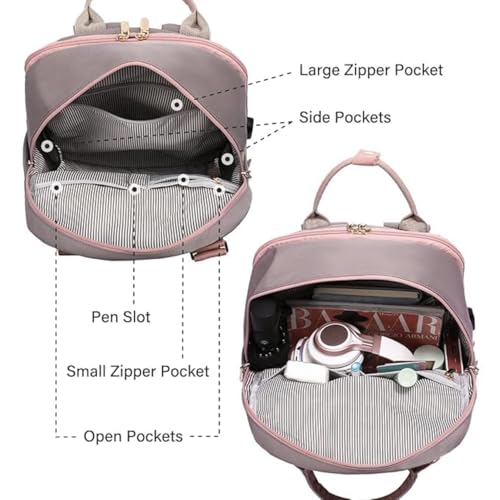 Image of MOCA Women's Minimal Laptop Backpack | Stylish Office & Travel Bag with USB Charging Port | Lightweight, Multi-Pocket, Fits 15.6 inch Laptop