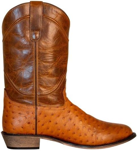 TuffRider Men's Norris Wide Round Toe Western Boot- Tan-With Free Assorted Striped Socks