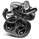 Bluetooth 5.4 Headphones True Wireless Stereo Earbuds 40H Playtime LED Power Display Earphones with lPX5 Waterproof Open Ear Buds for Sporting, Working, Studying Black