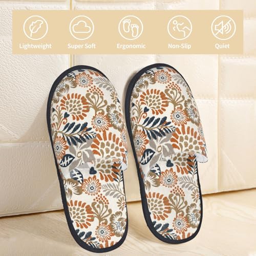 Floral Paisley Print House Slippers For Women And Men,Soft Slippers With Memory Foam,Non-Slip Indoor Home Shoes2