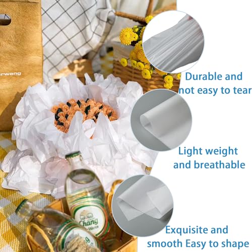 Retainbre BH21 200 Pcs Acid Free Archival Tissue Paper Archival Packing Paper No Acid Paper Unbuffered Interleaving Paper White Tissue Paper Bulk For Storing Clothes Textiles Jewelries Present Wrap thumb #1