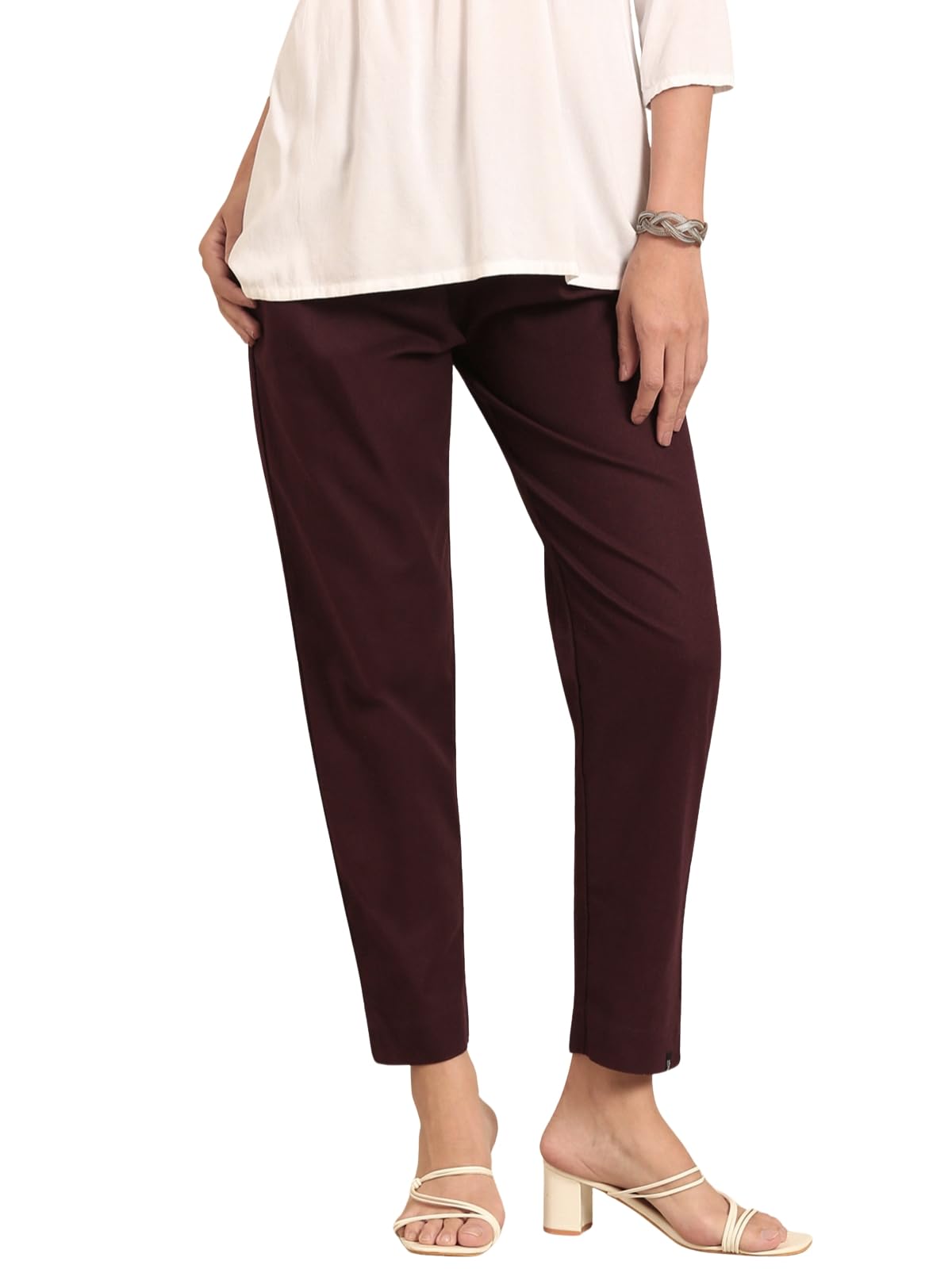 Twin Birds Women Cotton Straight Fit Pants | Ethnic Casual Daily Trousers