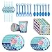 XYDZ Forniture per Feste a Sirena Kit,Sirena Piatto tovaglioli Bicchieri di Carta Set per Bambini Ragazze Festa di Compleanno Baby Shower Nozze Serve 6 Ospiti