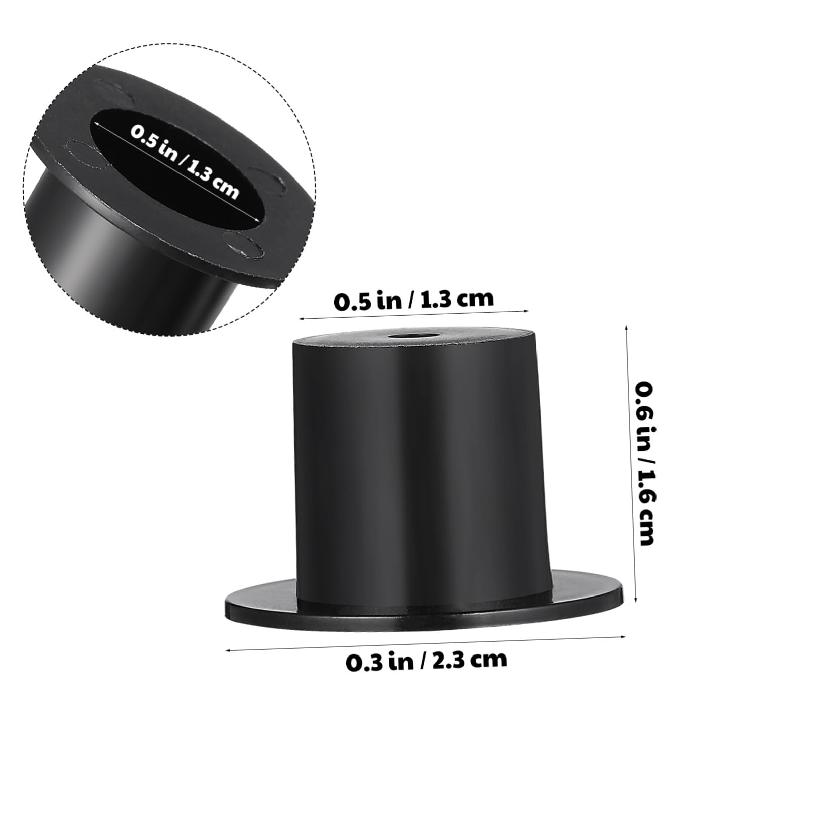 50 Mini Sombreros de Copa de Plástico Negro para Adornos y Accesorios Hechos a Mano, Diseño Encantador y Liviano para Muñecos y Osos en Fiestas Navideñas