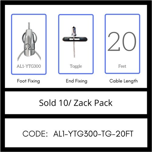 GRIPPLE UL Approved Angel Y-Toggle Hanger, Sold 10/Zack Pack, Made in USA (AL1-YTG300-TG-20FT)