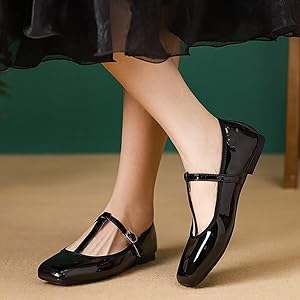 Amazon.com | TN TANGNEST Women's Square Toe Flats Fashion