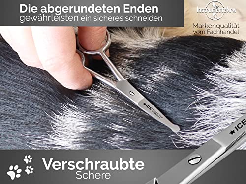 Exklusive Fellschere Pfotenschere Gebogen Haarschere Hundehaar-Schere (11,5 cm)