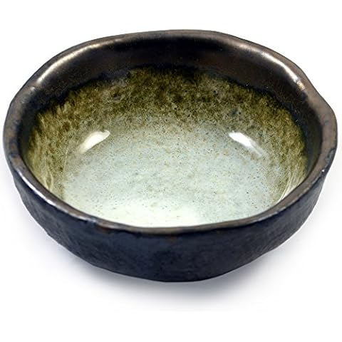 Zen Minded Japanische Kleine Keramikschale Für Soja Und Wasabi, Sushi, Vorspeisen Und Vorspeisen - Beige & Silbrig Glasiertem Steingut Cover