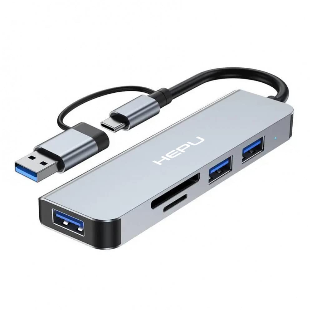 Hepu USB-C Hub 5 in 1 Alüminyum Type C Hub Multiport Adaptör