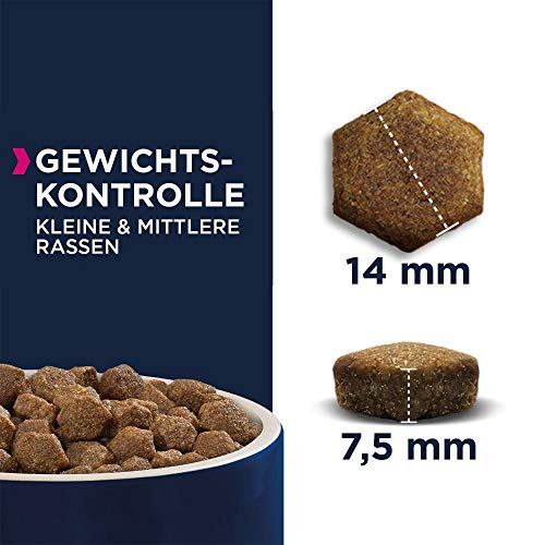 Eukanuba Daily Care Weight Control für kleine & mittelgroße Rassen - Fettarmes Hundefutter zum Gewichtserhalt oder Diät bei Übergewicht, 2,3 kg