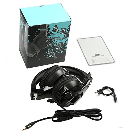 Qingta Gaming-headset, 3,5 mm jackplug, stereo-bas, surround-geluidsisolatie, gaming koptelefoon met microfoon en… - Image 8