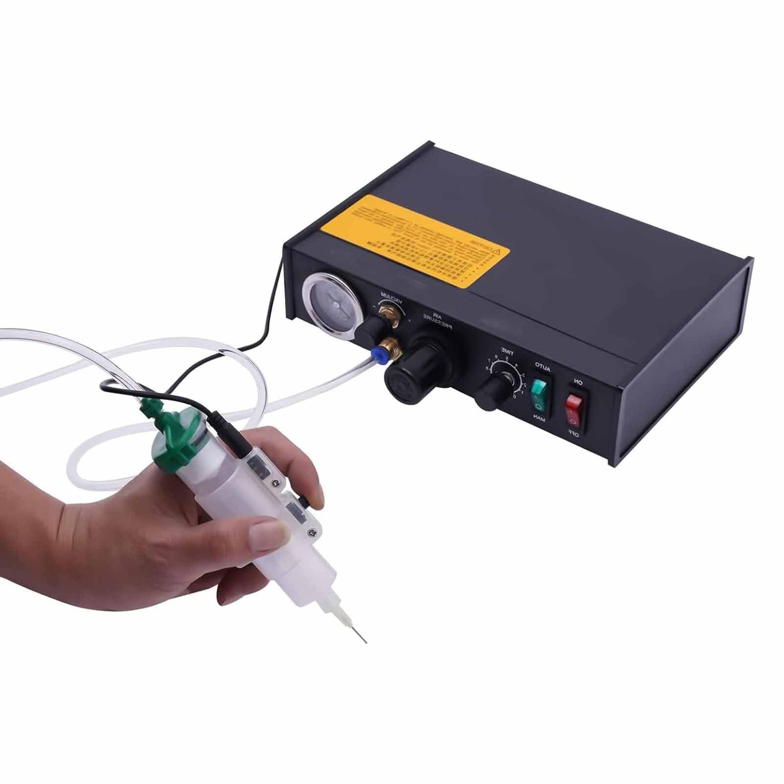 ZephPerton Pneumatic Glue Dispenser Machine, Liquid Adhesive Dispenser With Foot Pedal, Semi Auto/manual Operations, Adjustable Dispensing Amount, Vacuum Suck-back, For Bonding Electronic Component