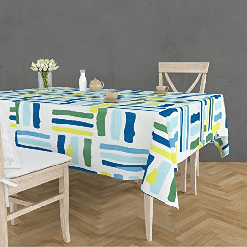 Image of Amazon Brand - Umi Super Soft Brushed Microfiber Cotton Dining Table Cloth, Printed Rectangular 6 Seater Table Cover 60X90(Inches)