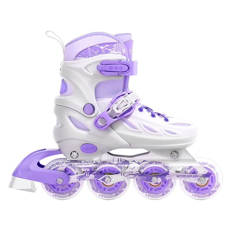 YYW Adjustable Roller Skates for Girls Boys, Adjustable Inline Skates Girls and Boys with Light up Wheels, Teenager and Adults Skates for Beginner Outdoor and Indoor (Medium for Big Kids)