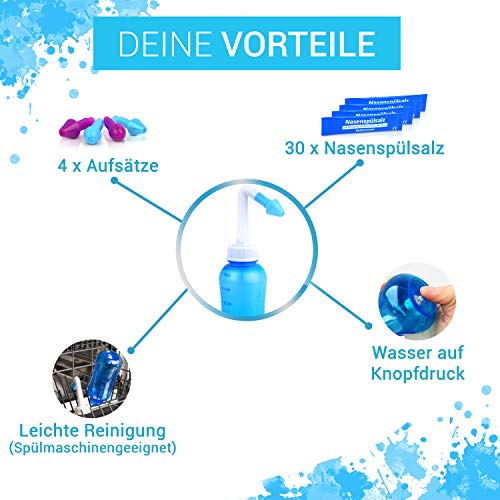 AVAURA® Doccia Nasale 300ml - 30x di sale di