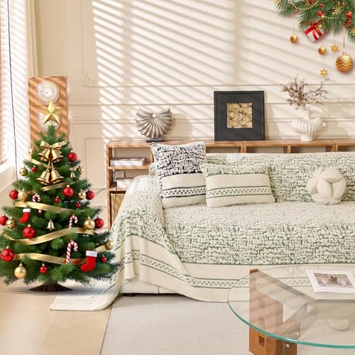 ROOMLIFE ����X�g���C�v �{�[�z�[ �O���[�� �J�E�`�J�o�[ 2-3 �N�b�V�����\�t�@�p�A�ӂ�ӂ�̃t���V�V�̒g�����\�t�@�[�X���b�v�J�o�[ �Z�N�V�����\�t�@�J�o�[�A�m���X���b�v�􂦂�Ƌ�v���e�N�^�[ �^�b�Z���t���A�~ 71�C���` x 134�C���`