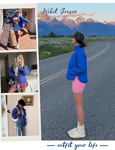 Huaqiao Womens Quilted Puffer Jackets Lightweight Zip up Short Winter Coat with Pockets2