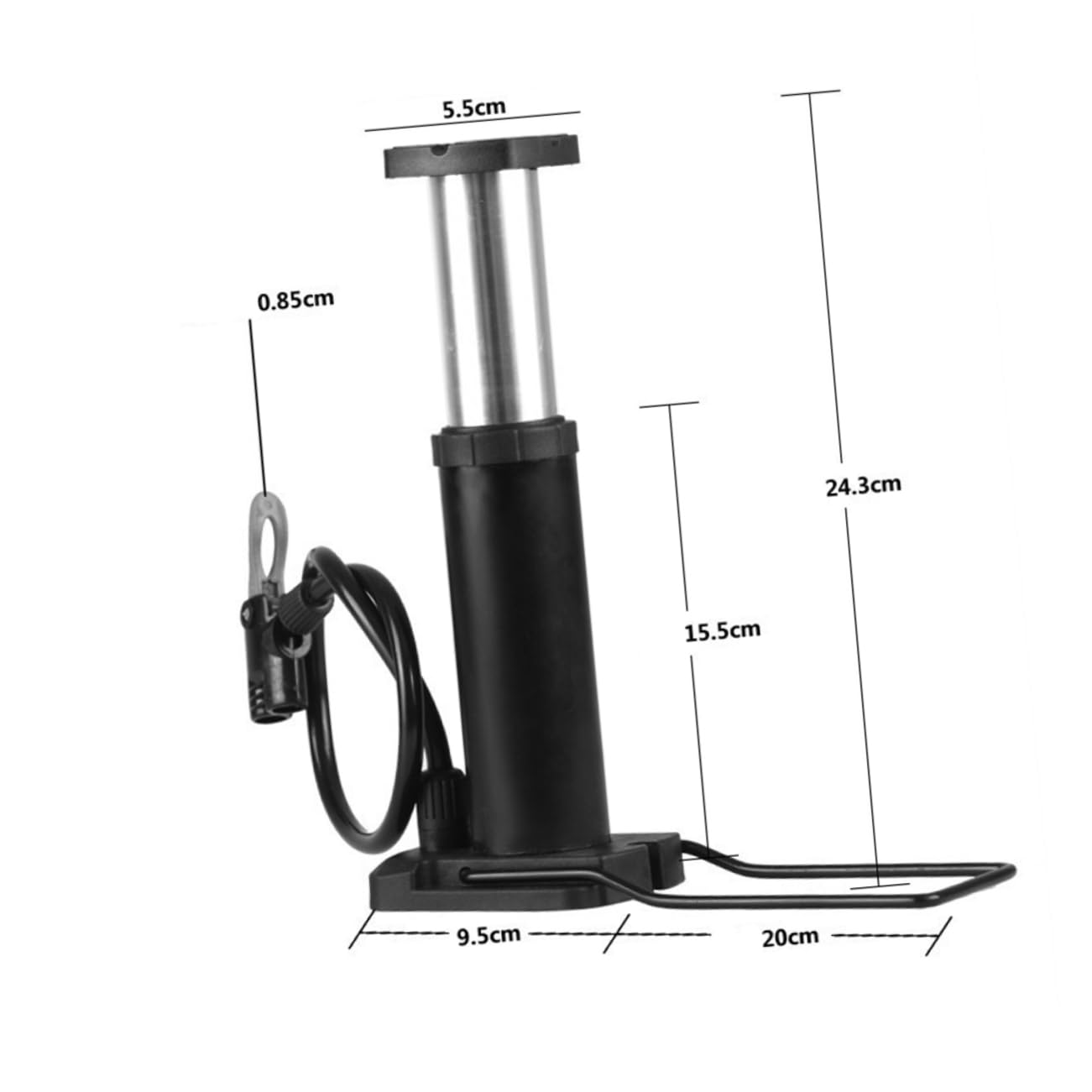 VICASKY 1pc Tire Floor Pump High-Pressure Foot Pump for Portable Inflator Barometer Multi-Purpose Foot Pedal Lightweight Design Black