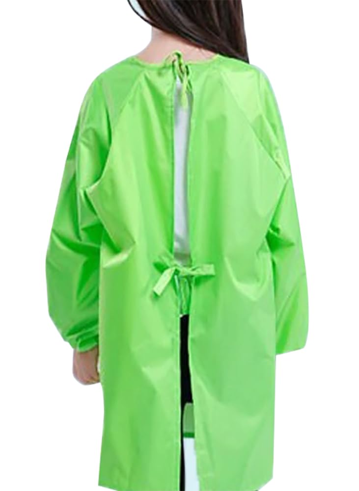Yiqeenho Kids Art Smock Waterproof Painting Apron Artist Smocks for Children Long Sleeve Smock with Pocket Green 2XL Fit Height 115-130CM - Image 3