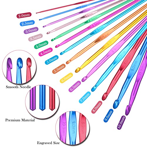 14 Pezzi Uncinetto Set Uncinetti Set Uncinetto