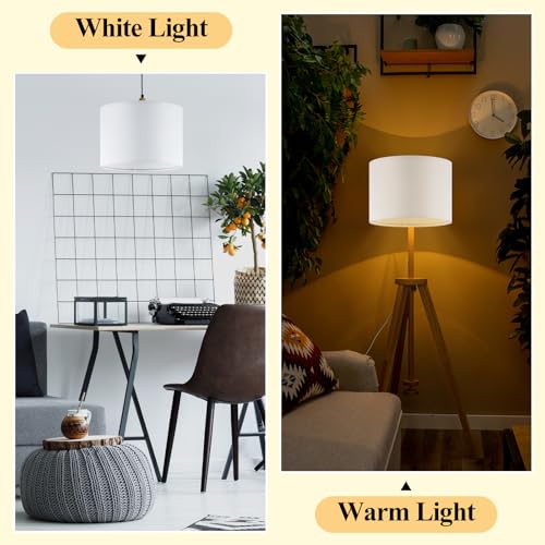 Weewooday 1 Set Fabric Lampshade for Ceiling Lights, Table Lamps and Floor Lamps, with E27 to E14 Adapter Ring, Modern Linen Lamp Shades for Living Room, Bedroom, Home Decoration(10 Inch,Beige) - Image 5