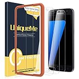[3 Pack] UniqueMe Screen Protector for Samsung Galaxy S7 Tempered Glass,[Alignment Frame] Easy Installation HD-Clear Anti-Scratch