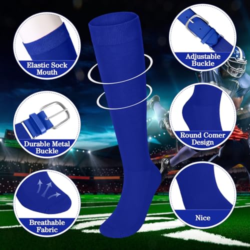 Image of Haysandy Baseball or Softball Sock and Belt Combo Set 5 Football Baseball Socks with Softball Belt for Kids Youth Boys