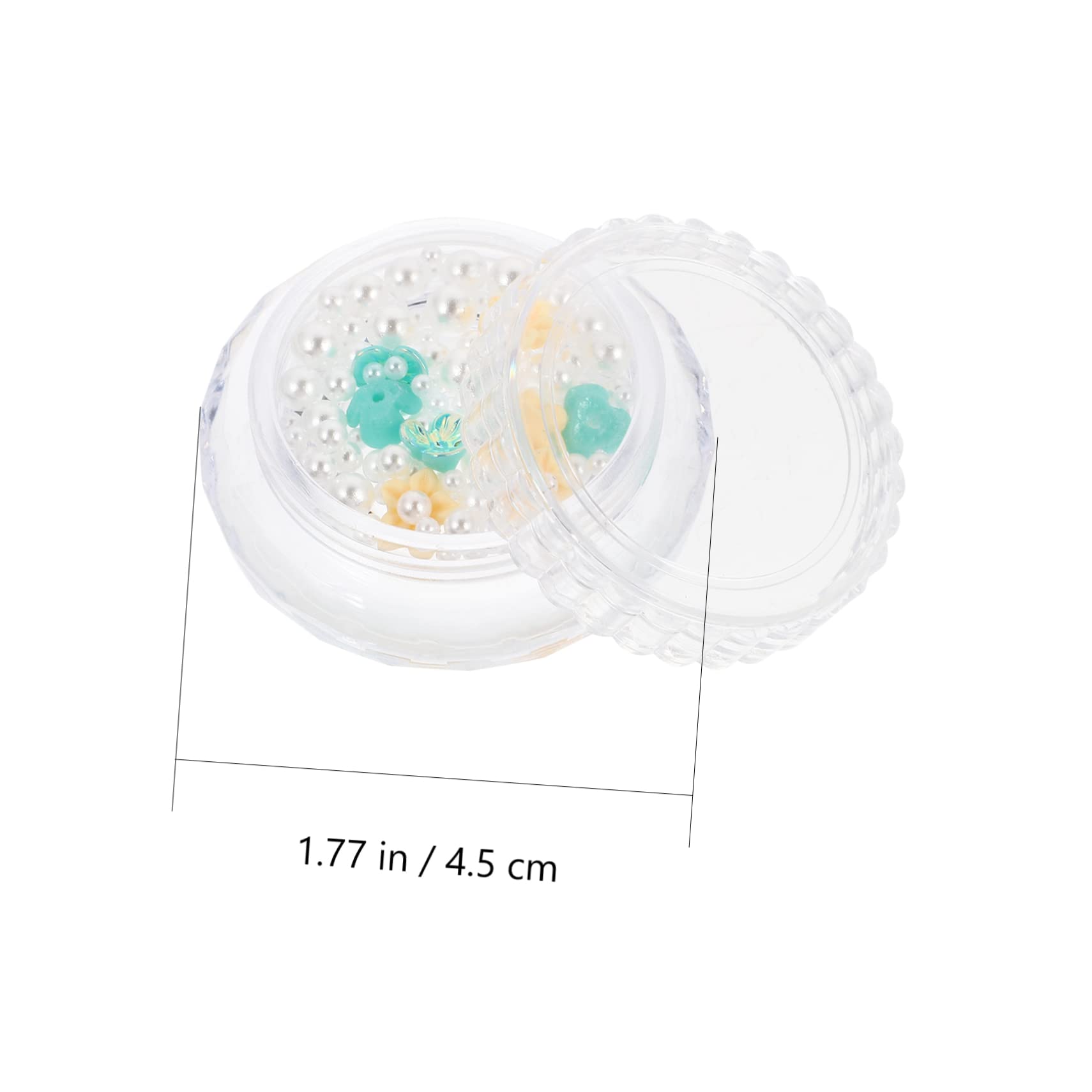 Healeved Manicure Ornaments Set 6 Packs of Nail Art Supplies Pearl Steel Bead Flowers Charm