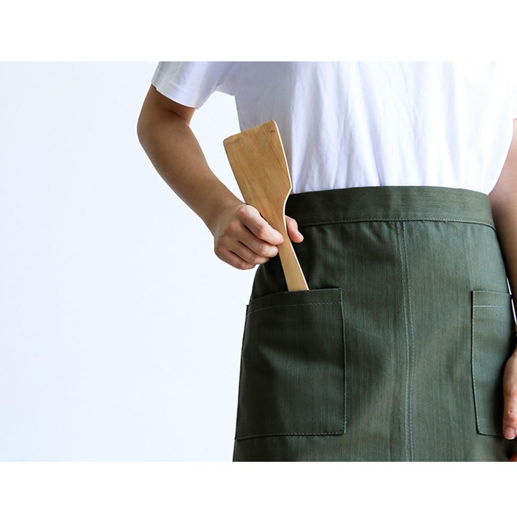 NEBE Delantal de camarero Delantal de restaurante de media longitud Denim Barista tienda de té de la leche cocina Chef delantal de cocina ropa de trabajo for hombres y mujeres Delantales Delantal