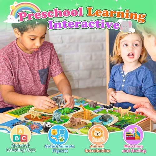 Image of Farm Animal Toys, 26 Pcs Animals Activities for Toddlers 3-8 Year Old Boys Farm Animals Alphabet Learning Games for Toddlers 3-9 Sensory for Boys Girls