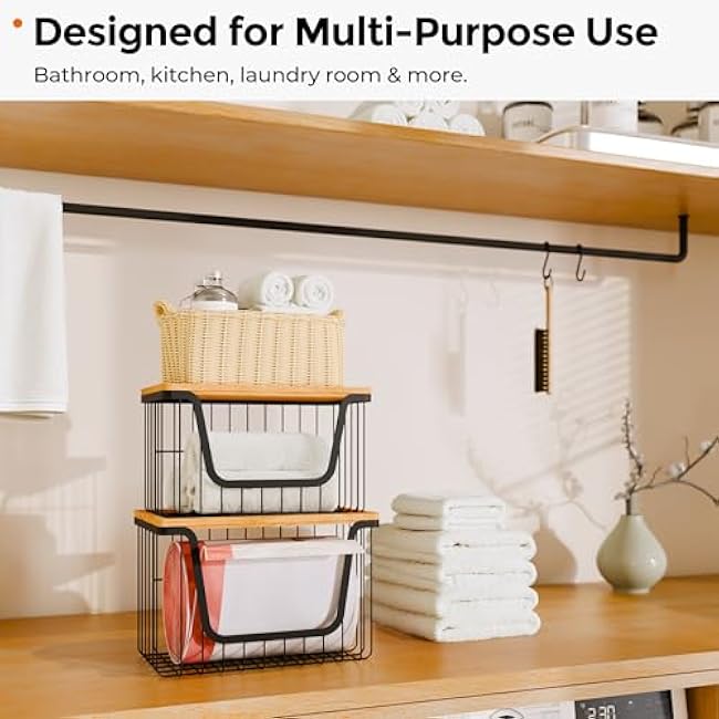 2 Pack Extra Large Trash Bag Dispenser & Holder, Stackable, Wall-Mount Garbage Bag Organizer, for Under Sink, Kitchen, Laundry Room Organization and Storage