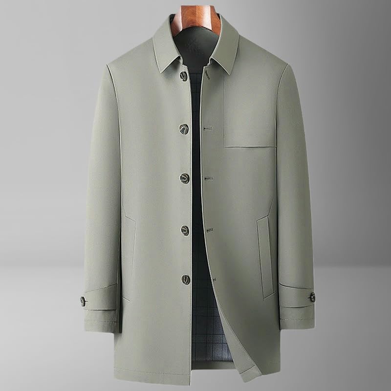 Trench mi-long homme infroissable veste kaki mi-saison