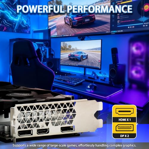 Image of RX 590 8GB 2304SP Gaming Graphics Card GDDR5, 256bit PCIe 3.0 x16,8-Pin Input DirectX 12 GPU for Gaming PC, DPx2+HDMI Output, 1080P Display, Dual Fan Cooling with Low Noise and Quiet Work