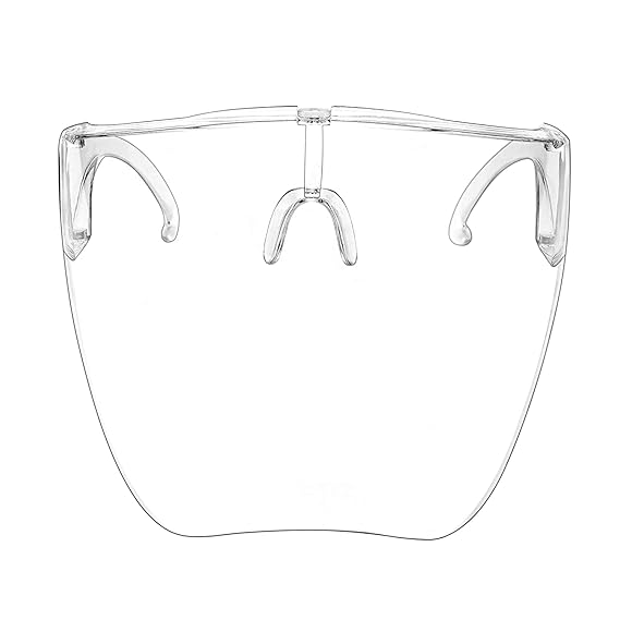 Praish Polycarbonate Reuseable Face Shield with Safety Coverage ,anti scratch and anti fog(Transparent, Without Valve, 1 Piece) for Unisex