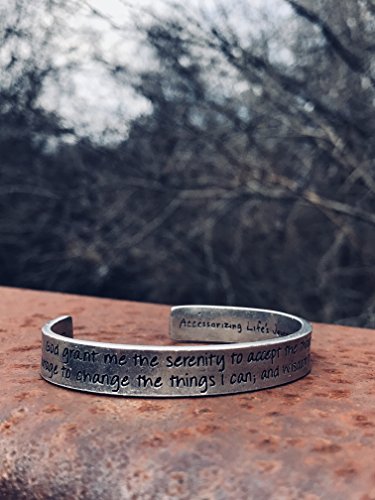 Serenity Prayer Bracelet- Inspirational Engraved Pewter Bracelet by Whitney Howard Designs3