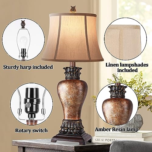 Hamucd HFH1 29 Inch Farmhouse Rustic Table Lamps thumb #3