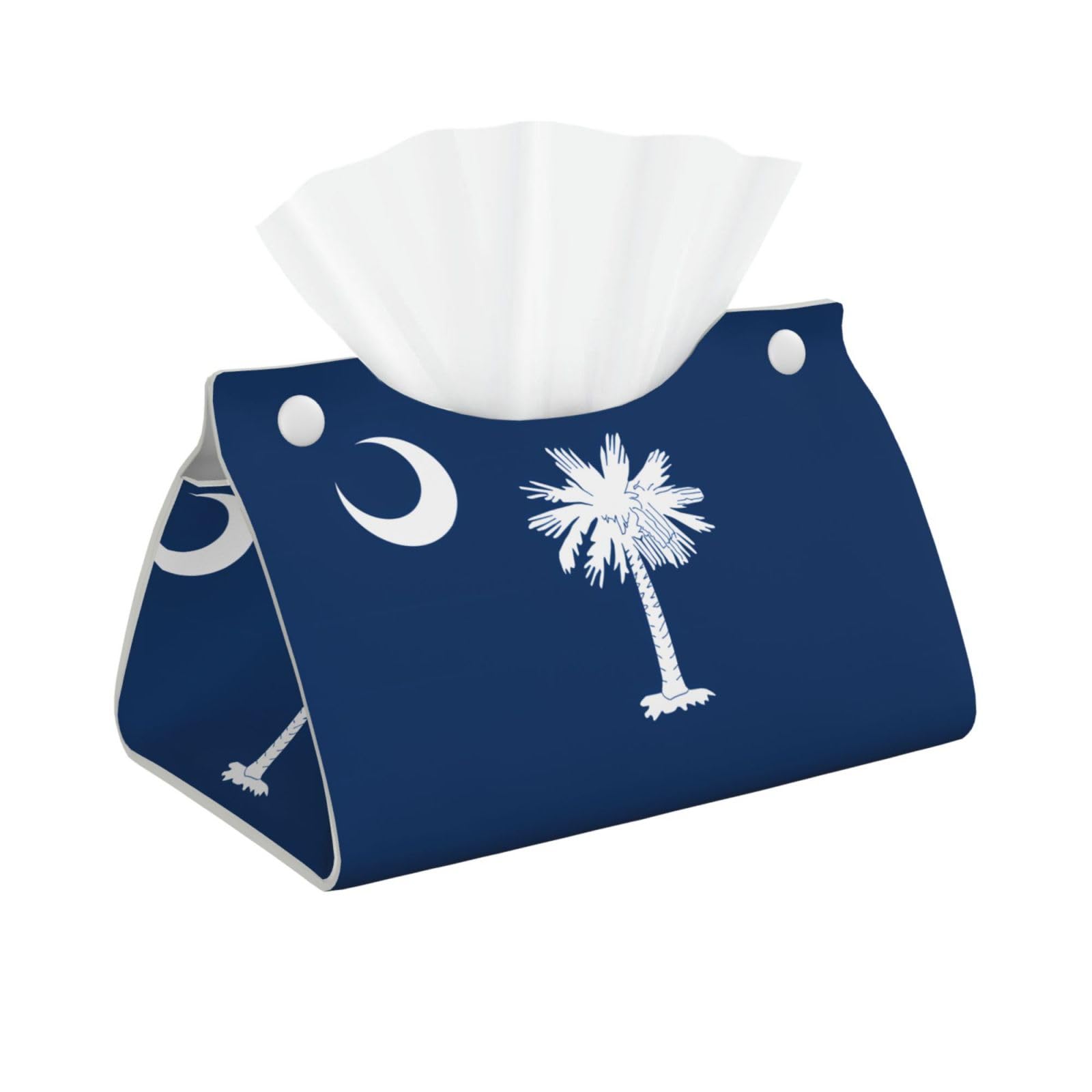 South Carolina Flag Long Leather Tissue Box Cover-Waterproof PU Leather Tissue Holder for Bathroom, Decorative Rectangular Tissue Case