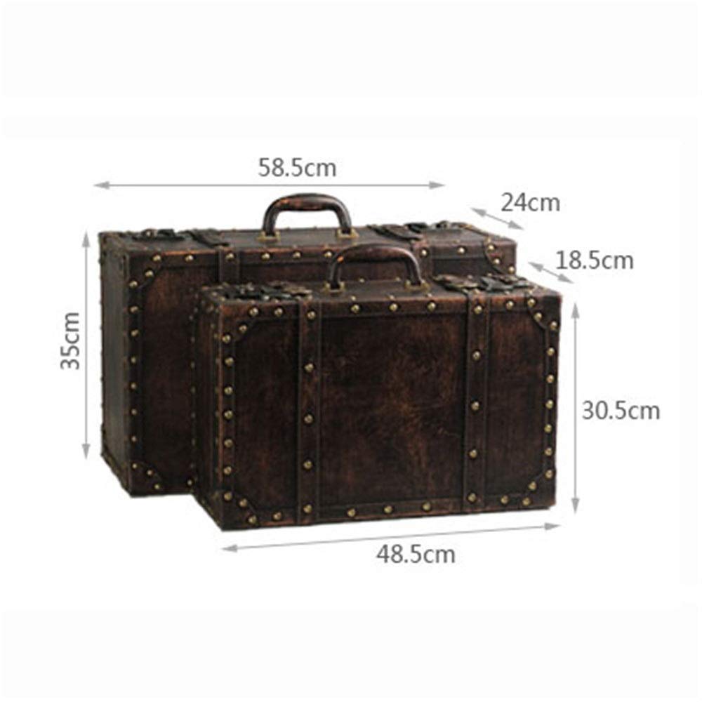 Amazon.co.jp: トランクケース 2つのレトロなスーツケース木製