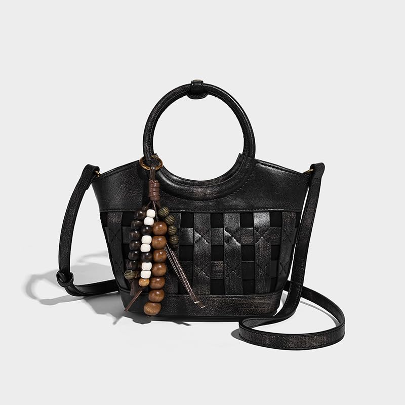 Vintage Woven Shoulder Bag for Women – Unique Design Crossbody Handbag Chic Shoulder Tote Trendy Fashion Purse2