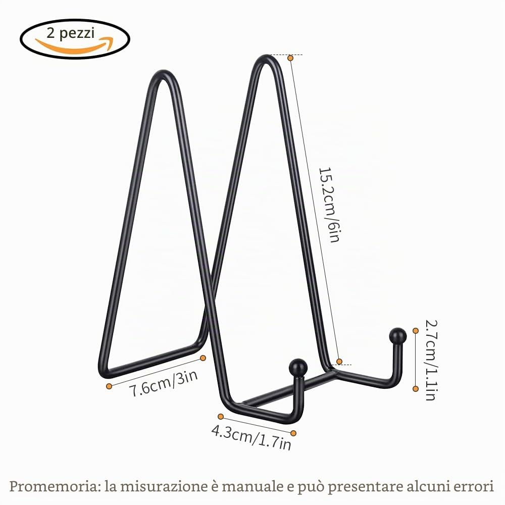 YiliYa Espositore in Metallo 2 Pezzi Cavalletto Piastra di Cavalletto in Ferro Ferro Supporto Cavalletto Decorativo per Libri Supporto ​per Esposizione o Cornice per Quadri (Nero)
