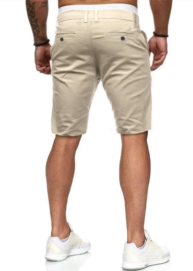 Image of HUNGSON Mens Slim Fit Shorts Stretch Chino Short Pants