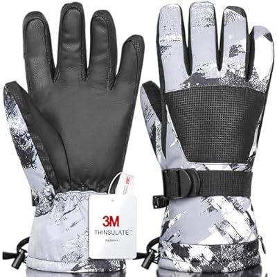 Odtmger Ski Gloves,Winter Waterproof Warm Sn