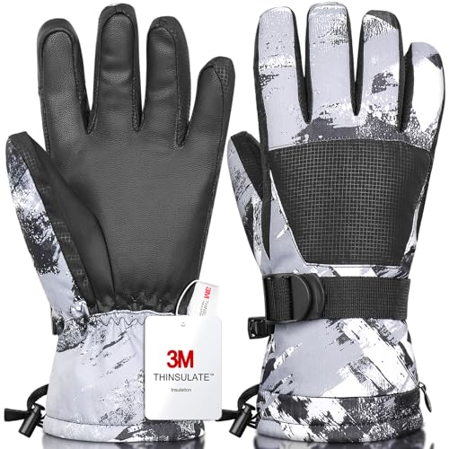 Ski Gloves,Winter Waterproof & Warm Snow Gloves for Parent Child Kids 3M Thinsulate -Skiing,Cycling,Motorcycle,Running