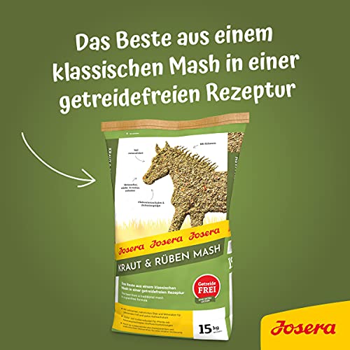 JOSERA Kraut & Rüben Mash (1 x 15 kg) | Premium Pferdefutter Mash | Pferdefutter mit Leinsamen | Stärke- und zuckerreduziert | voll mineralisiert | 1er Pack
