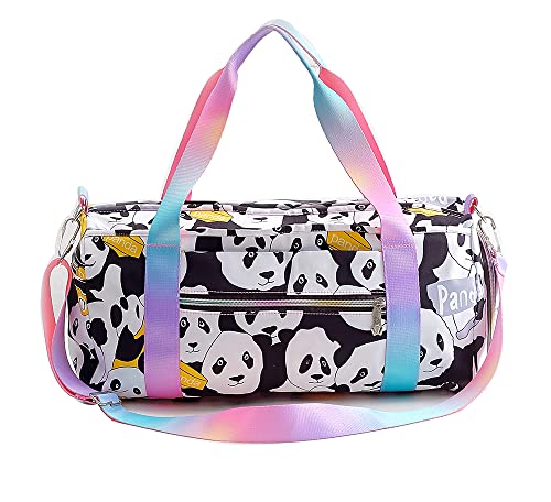Kids-Overnight-Duffle-BagCarry-On-Sleepover-Weekender-Travel-Bag-for-Kid-Girls-Ballet-Dance-Bag-Teens-Sports-Gym-Gymnastics-Bag-with-Shoe-Compartment-Panda