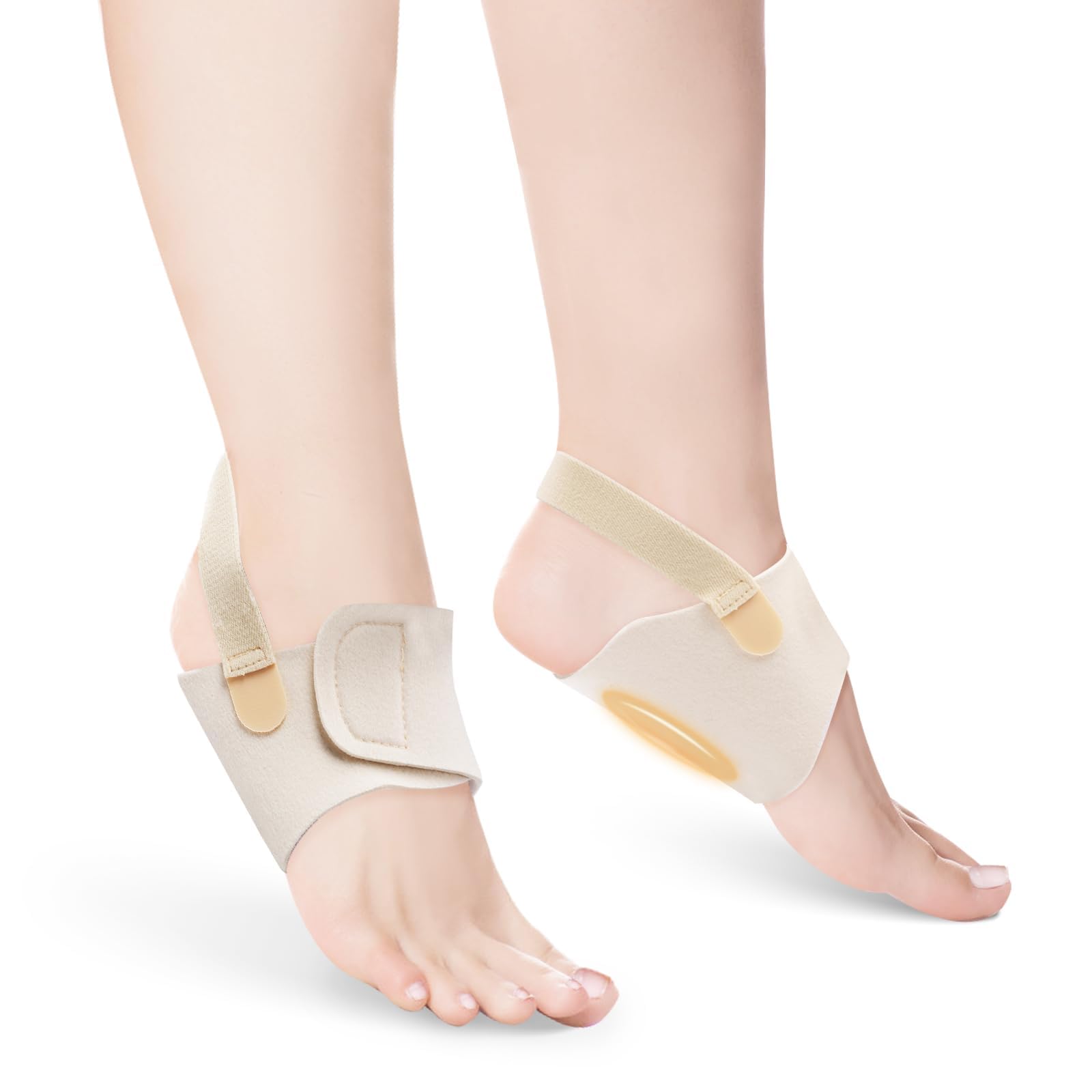 NALACALNALACAL Arch Support Straps with Built-in Orthosis, Soft Unisex Arch Support Bands Sleeves with Gel Pad, Breathable Arch Support Wrapping Brace Compression for Flatfoot Collapsed Arches 2pcs