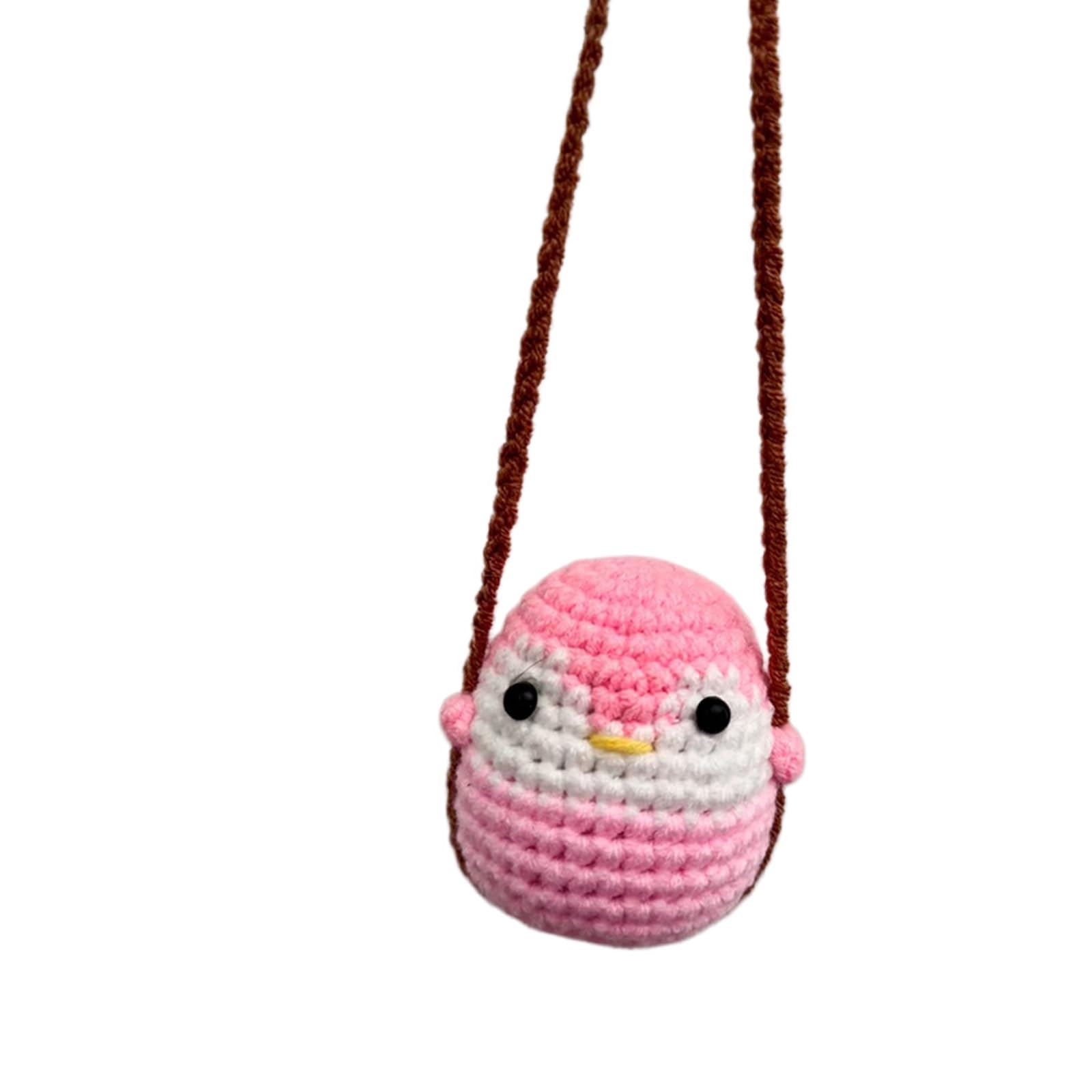 Automotive Charms Knitted Animal Pattern Decoration Crochet Pendant Car Rearview Glass Hanging Ornament Friend Fun Driving Car Ornament