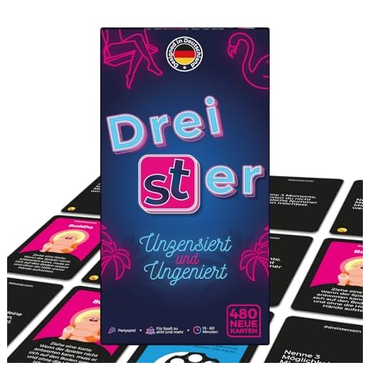 Dreister Spiel - Unzensiert und Ungeniert - Partyspiel mit 480 Spielkarten für witzigen Spieleabend mit Freunden - Kartenspiel für Jede JGA Feier, WG Party, Silvester oder lustiges Geschenk