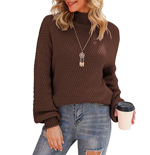 Jouica Women's Turtleneck Oversized Sweaters Batwing Long Sleeve Pullover Loose Chunky Knit Jumper3